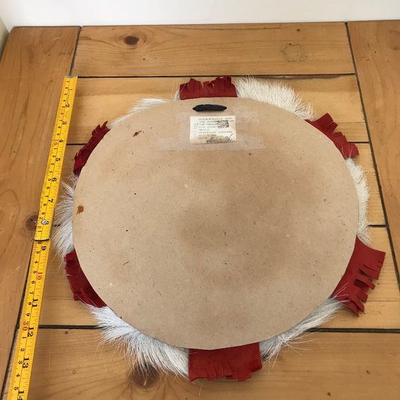 Leather & Fur Folk Art Mandala Wall Hanging Vintage Made in Russia - Picture 4 of 5